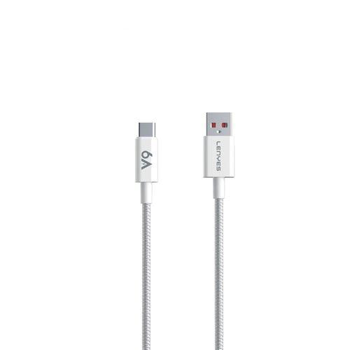 Lenyes LC518 USB-A to Type-C 6A Örgü Tasarımlı Hızlı Şarj Özellikli Data ve Şarj Kablosu 66W 1M
