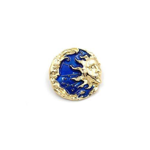Güneş Ay Broş - Altın