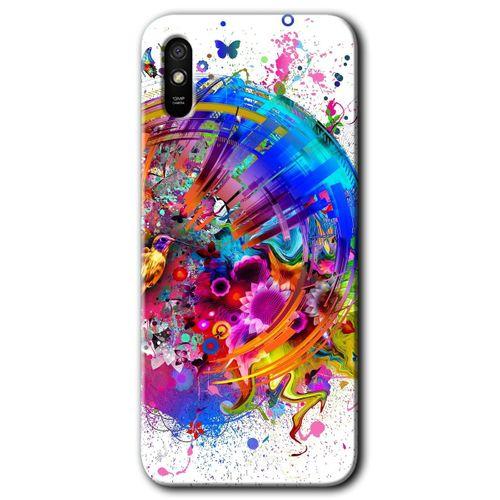 MRCİLETİSİM Xiaomi Redmi 9A Kılıf Kapak - 4K Clock +Hayalet Ekran Yandan Gözükmez