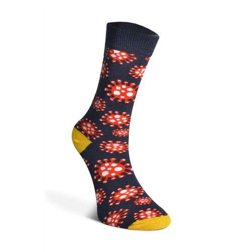 Virüs Desenli Çorap Erkek Uzun Çorap Clb