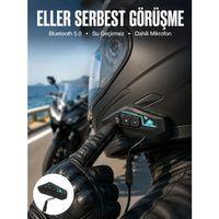 Kask Kulaklığı Motosiklet Intercom Interkom Dinleme Konuşma Özellikli Su Geçirmez