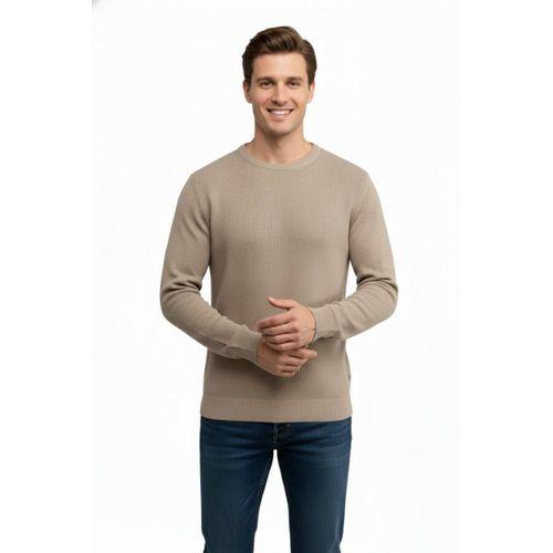 Erkek Sıfır Yaka Kazak Petek Örgü Klasik Kalıp 5243C BGL-ST04859