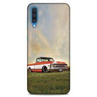 Lopard Samsung Galaxy A30s Uyumlu Kılıf PickUpX (29) Arka Koruma Kılıfı Turuncu Beyaz