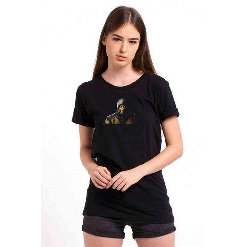 Mortal Kombat Baskılı Siyah Kadın Tshirt