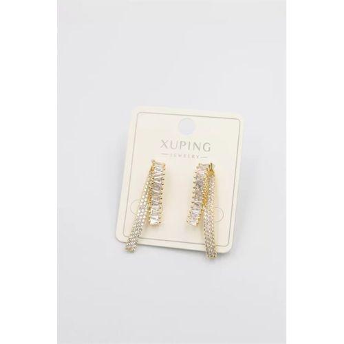 Baget Taşlı Küpe - Altın