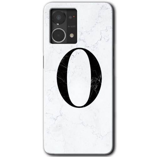 Oppo Reno 7 4G Kılıf HD Desen Baskılı Arka Kapak - Beyaz Mermer Desenli O Harfi