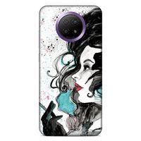 Lopard Xiaomi Redmi Note 9 5g Uyumlu Kılıf Sürreal Yüzler ♀ (24) Darbe Emici Kılıf Desenli