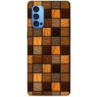 Oppo Reno 4 Pro Kılıf Patchwork (32) Soft Silikon Kılıf Turuncu Kahve