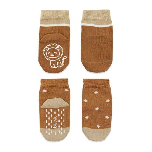 Bistyle Hayvan Figürlü Kaymaz Erkek Soket Çorap 2'Li BS10119 Hardal