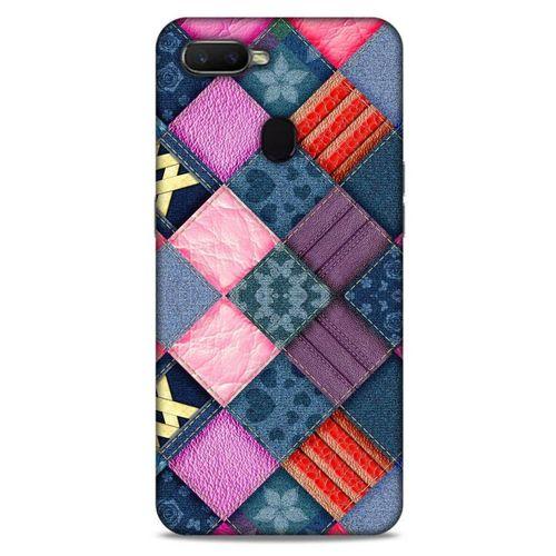 Oppo Ax7 Kılıf Patchwork (39) Liquid Crystal Kılıf Şeker Pembe Bordo