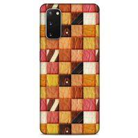 Samsung Galaxy S20 Kılıf Patchwork (2) Kabı Turuncu Sarı