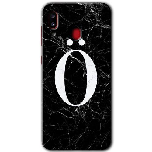 MRCİLETİSİM Samsung Galaxy A30 Kılıf Baskılı Kapak - Siyah Mermer Desenli Ö Harfi +Tam Ekran Koruyucu