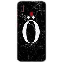 MRCİLETİSİM Samsung Galaxy A30 Kılıf Baskılı Kapak - Siyah Mermer Desenli Ö Harfi +Tam Ekran Koruyucu