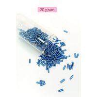 Uzun Boru Kesme Boncuk Çap 2mm Uzunluk 10 mm - 20 Gram - Mavi - BNC242