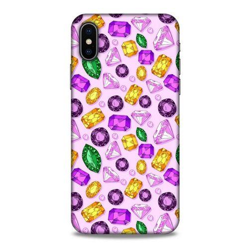 Apple iPhone XS Kılıf Baskılı Özel Seri Taşlı (50) Shockproof Kılıf
