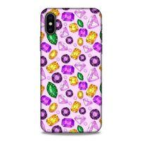 Apple iPhone XS Kılıf Baskılı Özel Seri Taşlı (50) Shockproof Kılıf
