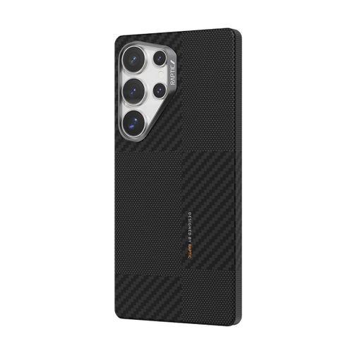 Galaxy S25 Ultra Kılıf M-safe Şarj Özellikli 600D Metal Kamera Çerçeveli Raptic Aramid Karbon Fiber Croxx Mondrian Serisi Kapak