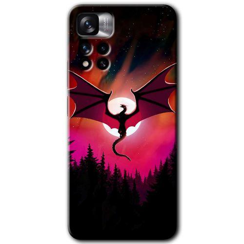 Redmi Note 11 Pro Plus 5G Kılıf HD Desen Baskılı Arka Kapak - Dragon Night + Kırılmaz Cam