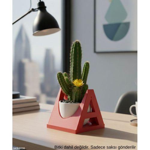 Kırmızı A Harf Seklinde Mini Dekoratif Saksi Ismine Ozel Bas Harf Tasarim 75 Cm Masa Ustu Ofis Dekoru