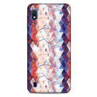 Samsung Galaxy A10 Kılıf Pastel Renkler (3) Kapak Kırmızı Lacivert