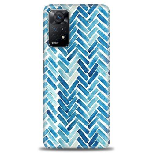 Xiaomi Redmi Note 11 Pro Kılıf HD Baskılı Kılıf - Mavi Çizgiler + Tam Ekran Koruyucu