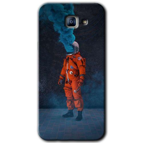 Galaxy A8 2016 Kılıf HD Desen Baskılı Arka Kapak - Smoke Astronot + Kırılmaz Cam