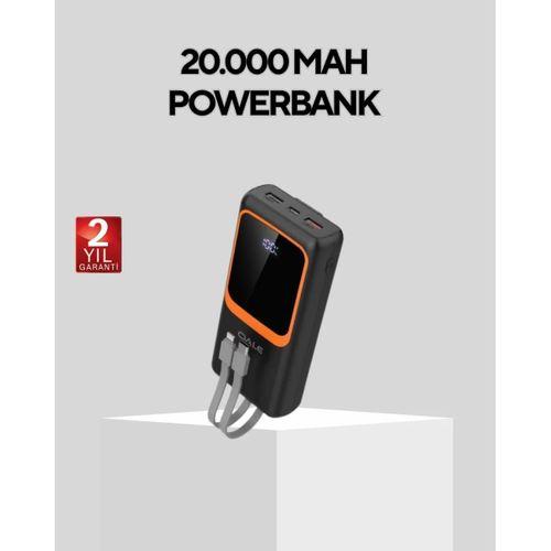 Powerbank 20000 Mah Dijital Ekranlı Ve Çok Kablolu Hızlı Şarj Cihazı