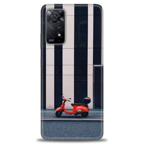 Xiaomi Redmi Note 11 Pro Kılıf HD Baskılı Kılıf - Kırmızı Motor + Tam Ekran Koruyucu