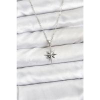 316L Çelik Zincir Gümüş Renk Kutup Yıldızı Model Kadın Kolye