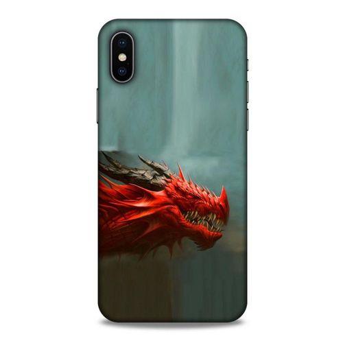 Apple iPhone XS Kılıf Dragons (17) Tasarım Kılıf Siyah Boynuzlu Ejderha