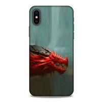 Apple iPhone XS Kılıf Dragons (17) Tasarım Kılıf Siyah Boynuzlu Ejderha