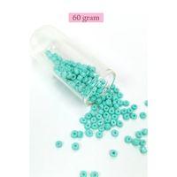 Dökme Cam Kum Boncuk Büyük Boy (6/0) 4 mm - 60 Gram - Açık Yeşil - BNC124