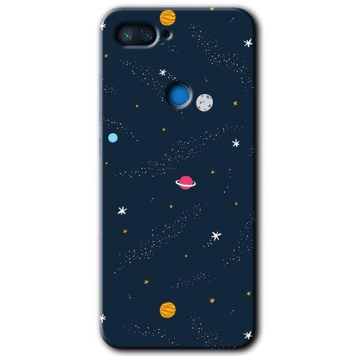 Xiaomi Mi 8 Lite HD Baskılı Kılıf + 9D Tam Ekran Koruyucu - Çizim Gezegen