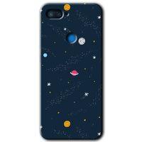 Xiaomi Mi 8 Lite HD Baskılı Kılıf + 9D Tam Ekran Koruyucu - Çizim Gezegen