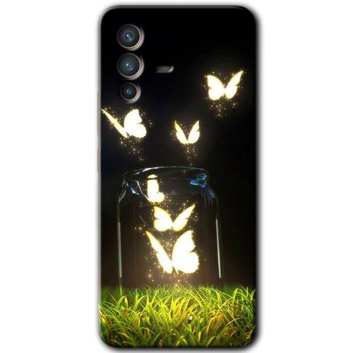 Potkal Hediye Fabrikası Vivo V23 5G Kılıf HD Desen Baskılı Arka Kapak - Işıklı Kelebekler