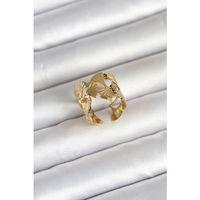 316L Çelik Gold Renk Yelpaze Model Kadın Yüzük