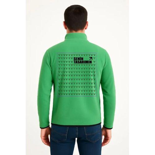 Arka Polar Kazak Dik Yaka - Yeşil