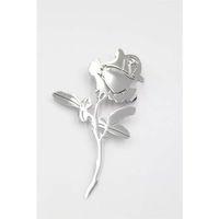 Çelik Gül Broş - Gümüş