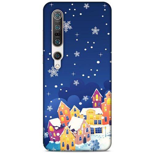 Xiaomi Mi 10 Pro Kılıf Snowix (27) Tasarımlı Kılıf Turuncu Lacivert