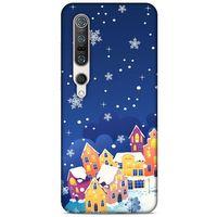 Xiaomi Mi 10 Pro Kılıf Snowix (27) Tasarımlı Kılıf Turuncu Lacivert