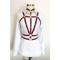 Boyundan Bağlamalı Çift Sıralı Üçgen Deri Harness - Brf115