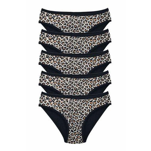 5 Adet Leopar Desenli Likralı Yumuşak Dokulu Kadın Slip Külot