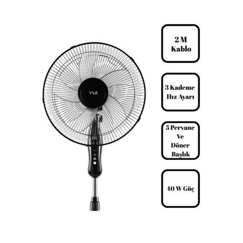 Yui F29 Siyah 120 Cm 16 Inç 40w 3 Kademe 5 Pervane Döner Başlıklı Vantilatör
