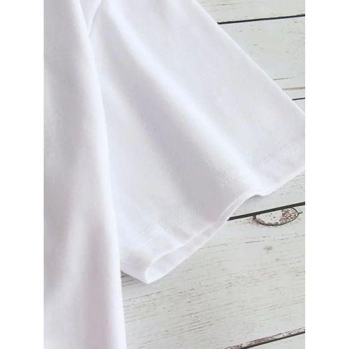 Baskılı Oversize Bisiklet Yaka T-shirt - Beyaz