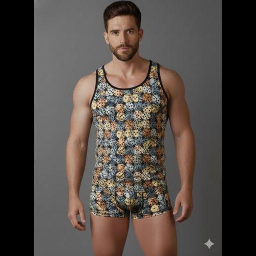 Erkek Desenli Tank Top Boxer Takımı