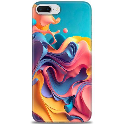 iPhone 7 Plus Kılıf HD Baskılı Kılıf - Renkli Su + Tam Ekran Koruyucu