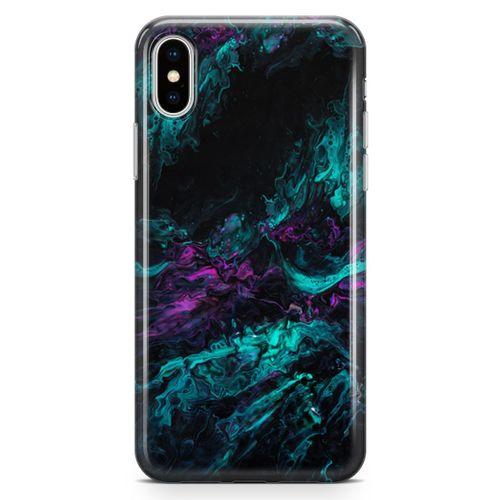 Apple iPhone XS Max Kılıf Dağılmış Mürekkep Arka Kapak Koruma Desenli Full Koruyucu