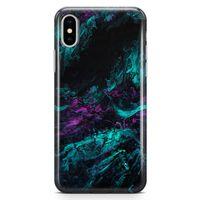 Apple iPhone XS Max Kılıf Dağılmış Mürekkep Arka Kapak Koruma Desenli Full Koruyucu