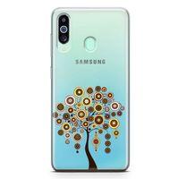 Samsung Galaxy M40 Kılıf Kahverengi Motifler Arka Kapak Koruma Desenli Full Koruyucu