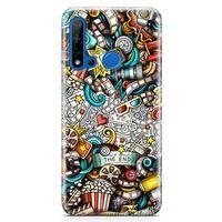 Huawei P20 Lite 2019 Kılıf Sinema Doodle Arka Kapak Koruma Desenli Full Koruyucu
